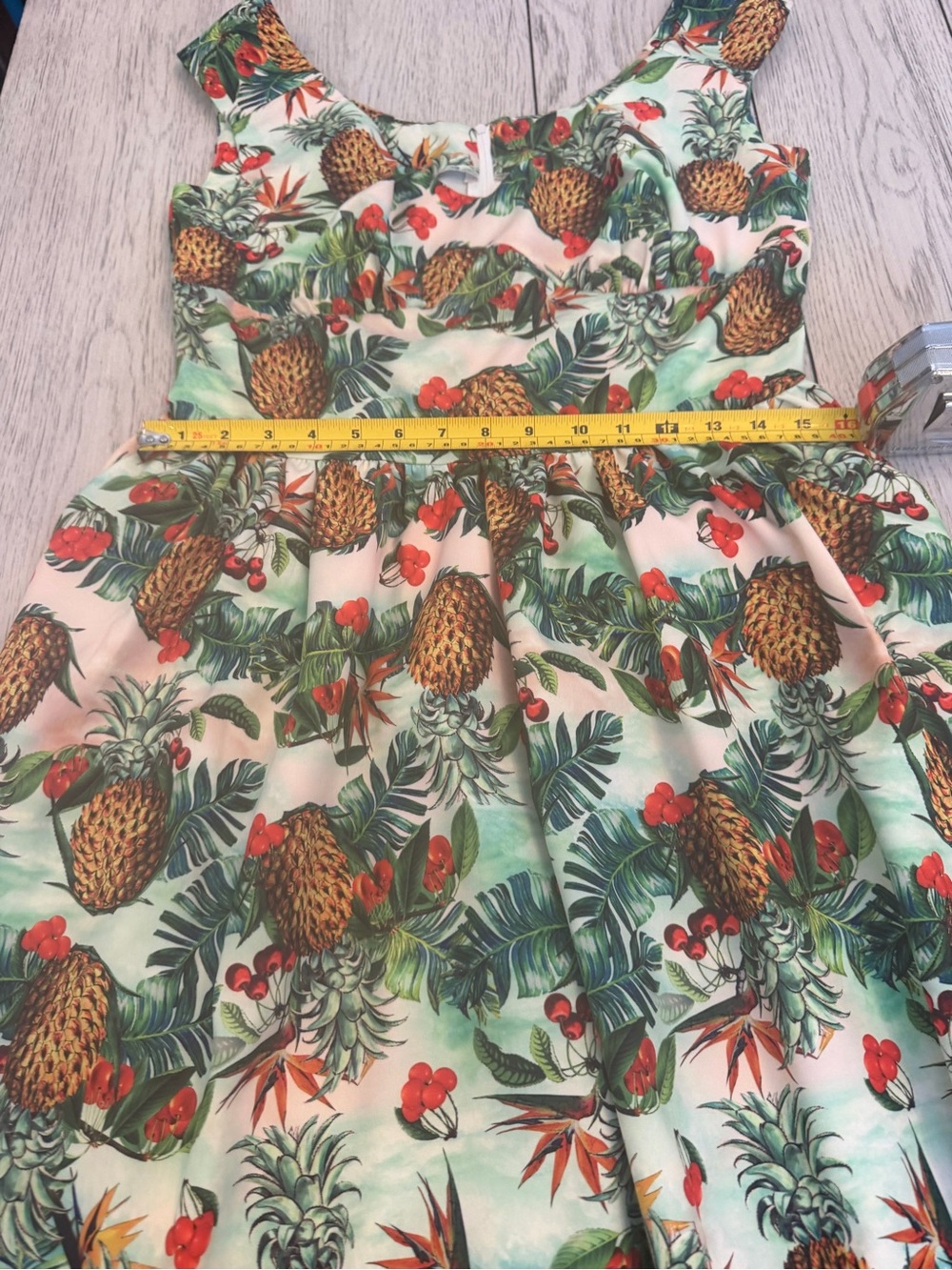 NWT Voodoo Vixen Tropical Pineapple Cherry Swing Dress - Size M - Picture 5 of 8